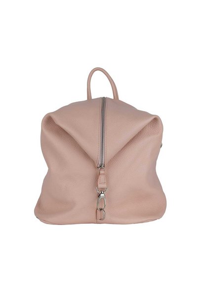 TORO NERO Rucsac de damă din piele naturală roz deschis Zip and Glow