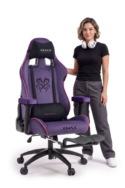 XMAX Ayak Uzatma + Kol Pedi Hediyeli | Mor Oyuncu Koltuğu | Rio Plus Balerion
