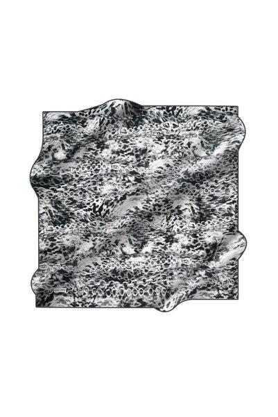 Pierre Cardin Sura Silk Scarf 8776230 372 Black Leopard Pattern