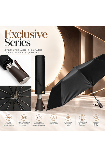 AVENTUS Exclusive Series - Otomatik Açılır Kapanır Tasarım Saplı 12 Telli Şem...