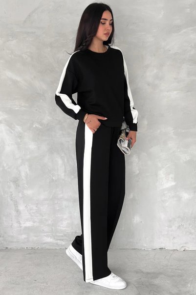 fiolin Set trening din material modal cu dungi laterale