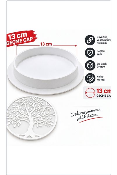 MKSCOM 13 cm Beyaz Soba Baca Kapatma Kapağı Plastik Düz Model