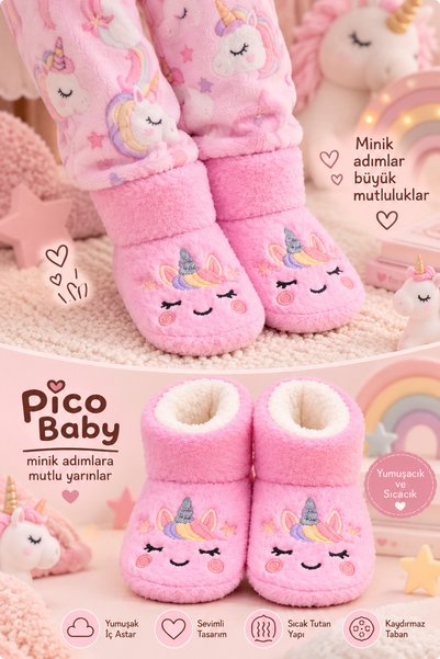 Pico Baby Cizme de casă cu talpă anti-alunecare pentru bebeluși și copii / Pa...