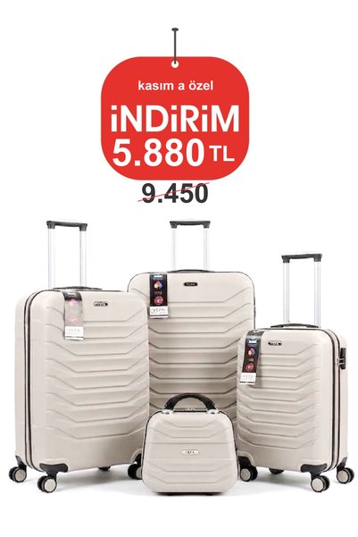 YEFA POLİPROPİLEN KALIN KIRILMAZ GÖVDELİ 4 LÜ VALİZ SETİ
