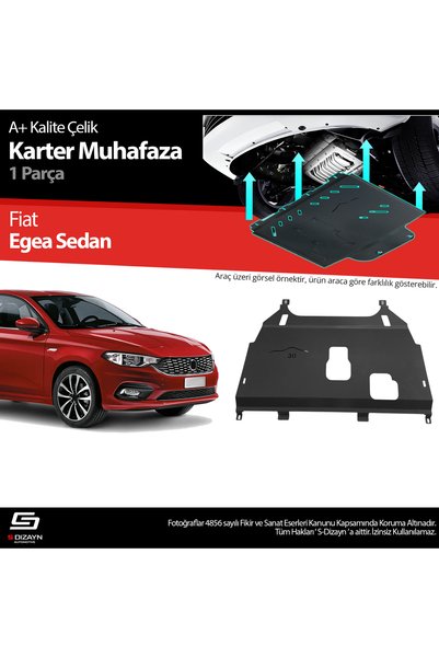 S Dizayn S-Dizayn Fiat Egea ile Uyumlu HB Çelik Karter Muhafaza Koruma 2015 Ü...