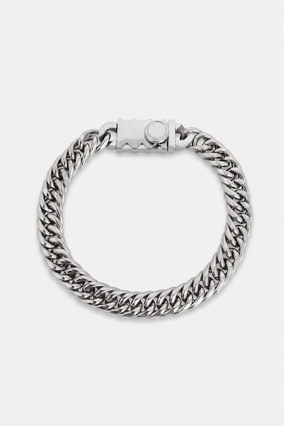 Crupt Studio Silver Tone Razor Chain 316L Steel Men's Bracelet