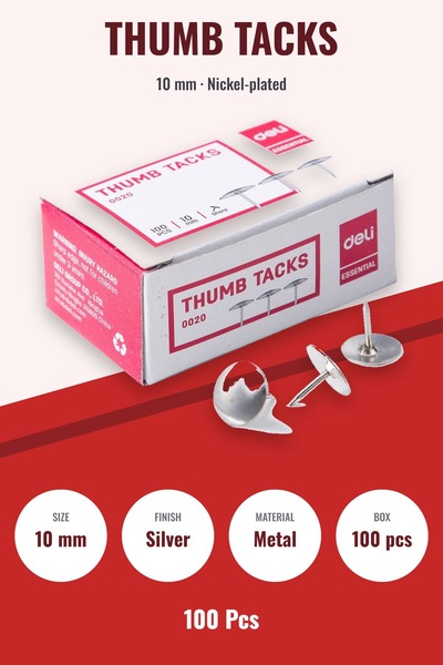 Deli Thumb Tack SILVER E0020