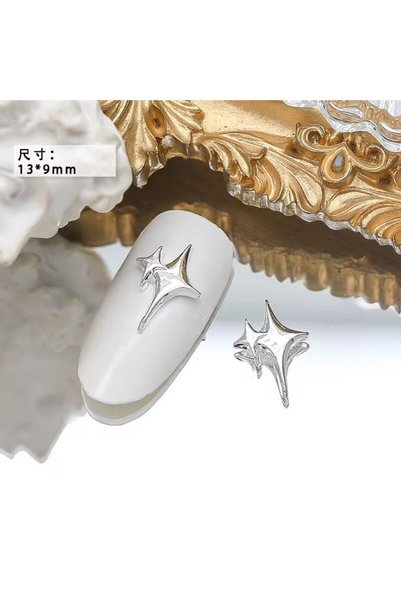 Choice 10pcs silver 10pcs Exqusitive Nail Star Ornament Luxury Silver Rose Go...