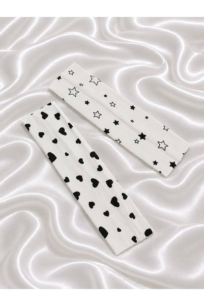diclecollection 2-Pack Heart and Star Hair Bandanas Yoga Headband/Hair Clip/H...