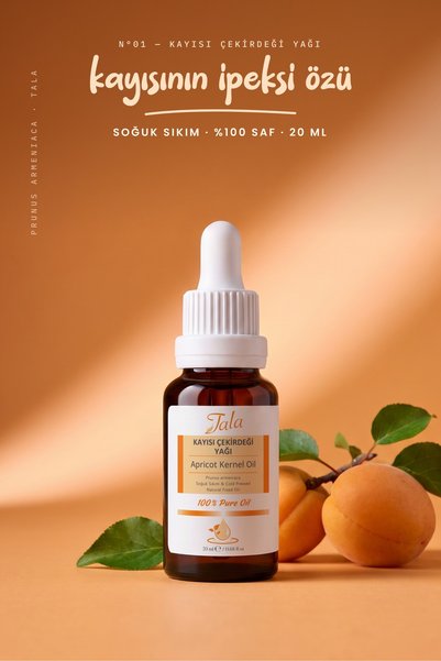 Tala Kayısı Çekirdeği Yağı %100 Saf Ve Doğal Soğuk Sıkım 20 Ml