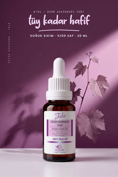 Tala Üzüm Çekirdeği Yağı %100 Saf Ve Doğal Soğuk Sıkım 20 Ml