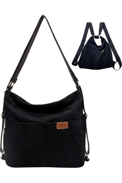 Generic Women's Corduroy Tote Bag and Convertible Backpack for Daily Use, Lar...