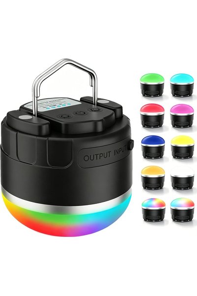 Generic 1000LM LED Camping Lantern Rechargeable, Portable RGB Tent Light with...