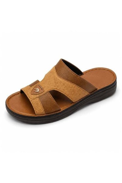 mtz Men's Arabic Sandals, Open Toe Slip-On Leather Slippers with Cross Straps...