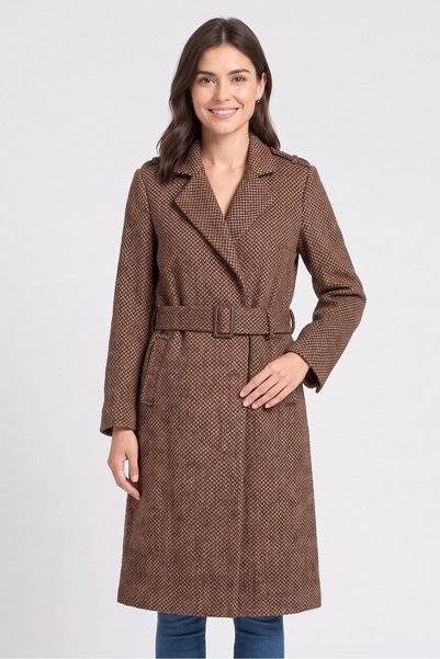 Sam Edelman Women Textured Trench Coat, Brown