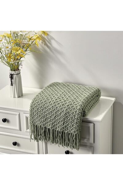 Generic Farmhouse Boho Knitted Throw Blanket for Couch Sofa Chair Bed Home De...