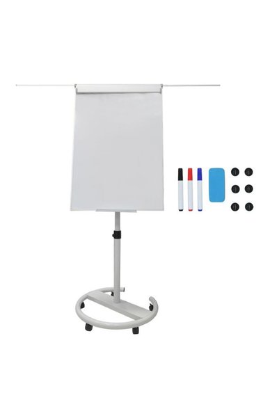 Relaxdays Flipchart whiteboard 100x70 cm, 2 arms