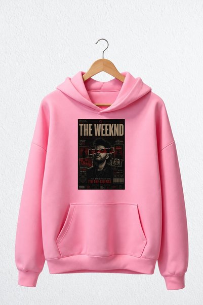 Vordevia سترة رياضية قطنية مطبوعة بطبعة The Weeknd بمقاس كبير وثلاثة خيوط