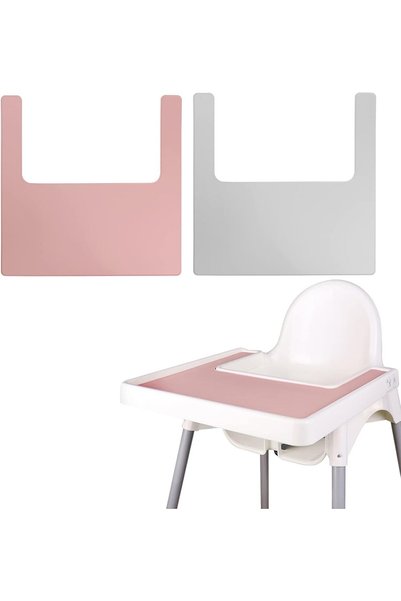 Lomgwumy High Chair Placemat, Long Lasting High Chair Placemat Silicone, 2-Pi...