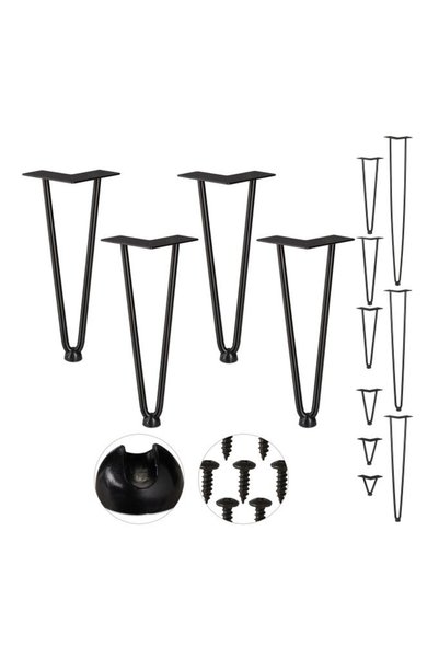 Relaxdays Picioare de masă în formă de agrafă cu 2 bare – set de 4 bucăți