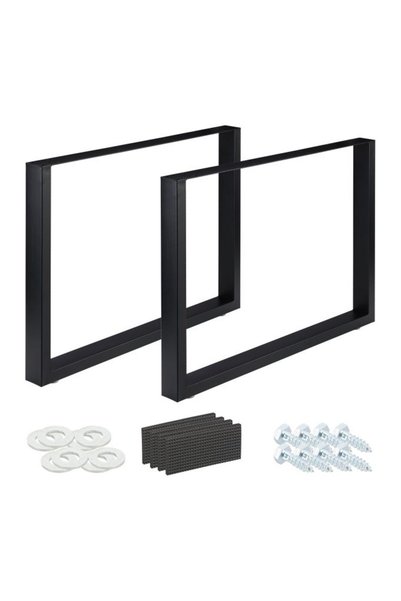 Relaxdays Set of 2 Table Legs Black