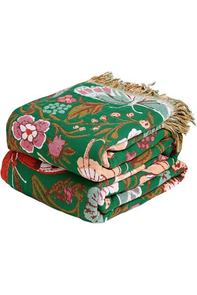 Generic Boho Throw Blanket 50"x60" Summer Cotton Butterfly Floral Blanket