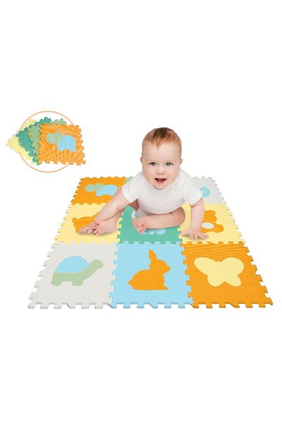 CATIANO Puzzle de Podea cu Model Animalute pentru Copii 32x32cm - (9 Piese)