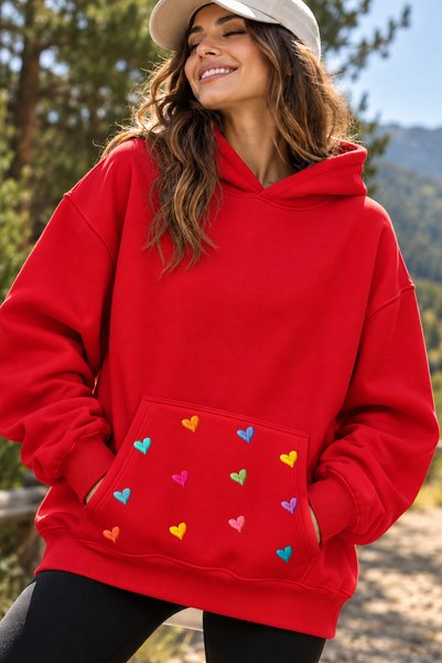 ArtYus Kangaroo Pocket Small-Print Unisex Oversized Hoodie – Relaxed Casual S...
