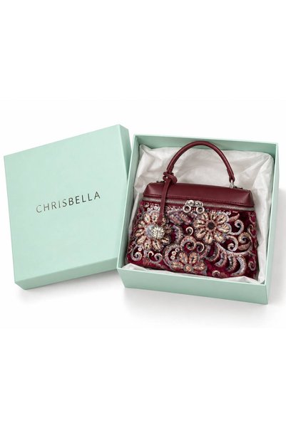 Chrisbella Luxe Embroidered Top Handle Crossbody Bag