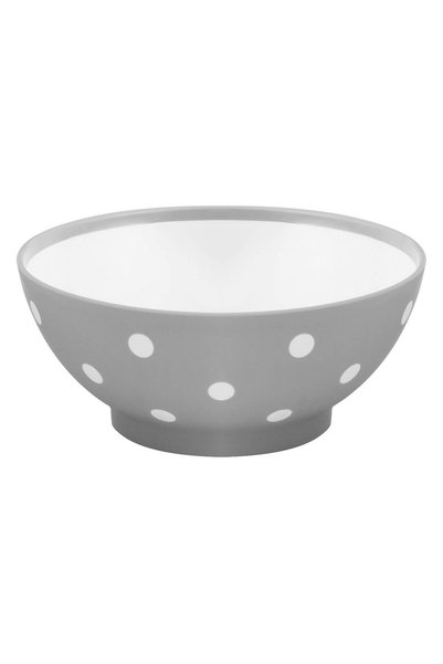 CATIANO Bol Alb Gri cu Buline Rotund din Plastic 1.5L