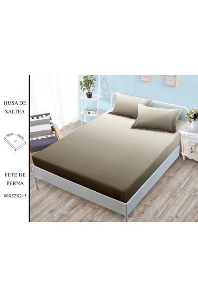 Pucioasa Cuvertură de pat din Finet cu elastic + 2 fațe de pernă 180x200 - H14