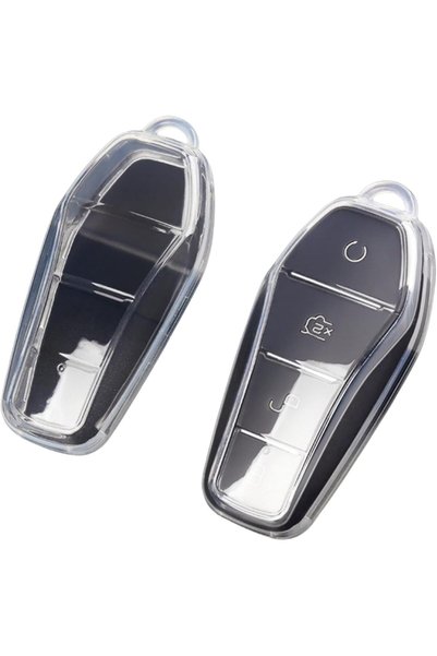 Generic Key Shells 2 Pack Car Key Cover Compatible with BYD, Ultra-Thin Trans...