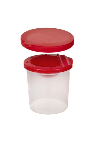 CATIANO Pahar Apa Pictura Transparent cu Capac Rosu