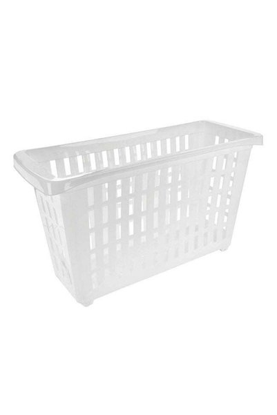SHOPIENS Cos de depozitare din plastic perforat alb cu roti 13 L Shopiens®