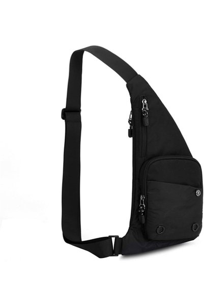 Generic Black Chest Backpack, Single Shoulder Sling Bag, Hiking Crossbody Pac...