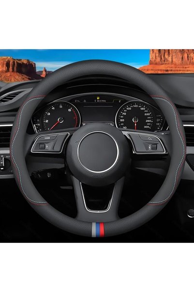 Generic Custom-Fit BMW Steering Wheel Cover - Premium Leather, Non-Slip, Brea...