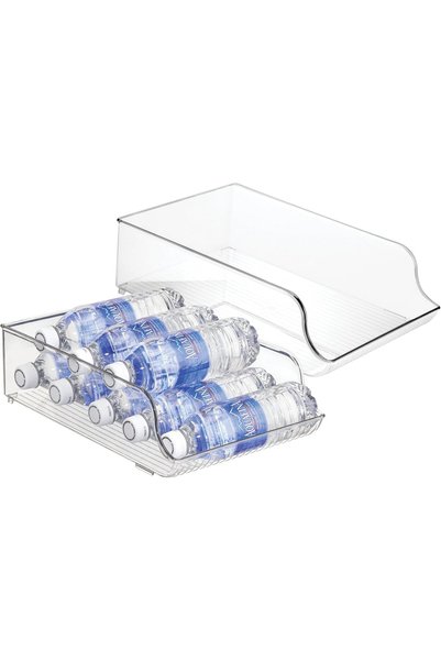 Generic iDesign BPA-Free Plastic Water Bottle and Drink Holder Fridge Organiz...