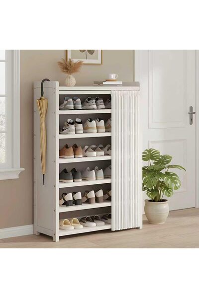 Generic 7-Tier Shoes Rack Organizer Natural Bamboo - Freestanding Shoe Rack C...