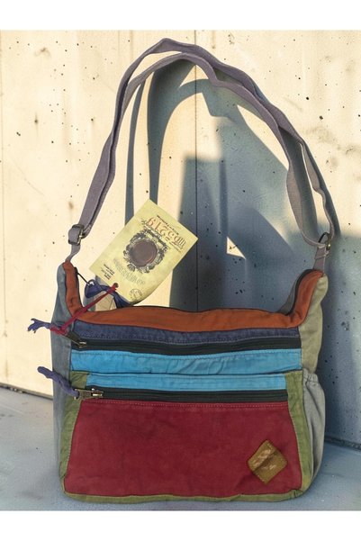Old Cotton Quality Vintage Antique Casual Travel School Messenger Bag 28 cm X...