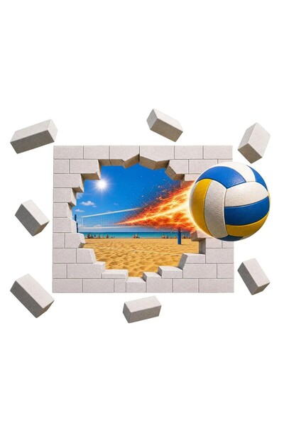 Promotional Print Sticker perete 3D Volei, autocolant textil premium repoziți...