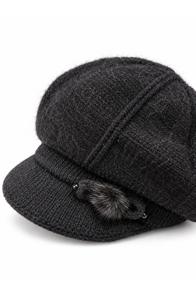 PIECE SIGNATURE Căciulă de iarnă căptușită cu angora, cu detaliu cu fundă în ...