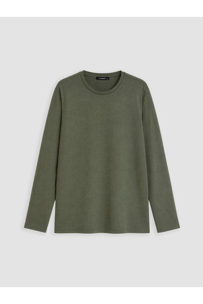 LC Waikiki Özmarka New Season Khaki Plus-Size Crew Neck Women's T-Shirt