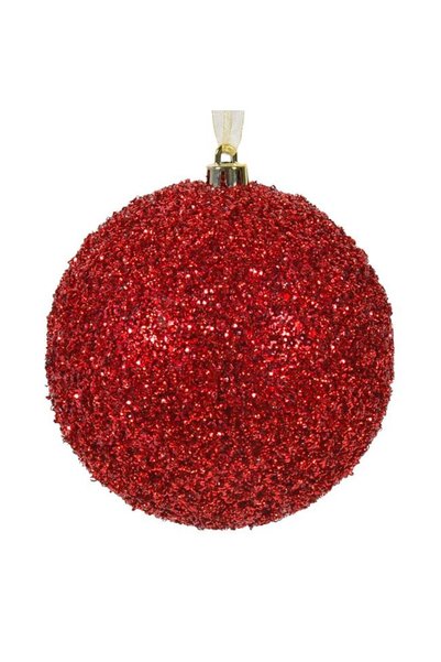 SHOPIENS Ornament Brad Craciun Glob Rosu Tinsel 12cm Shopiens®