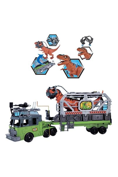 SHOPIENS Set camion salvare dinozaur cu figurine si efecte sonore din plastic...