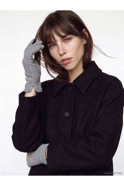 LC Waikiki Peak New Season Gray Suede Women's Gloves