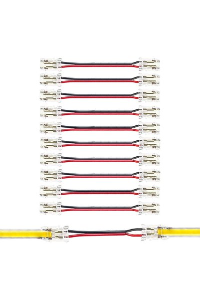 GENERAL موصلات شريط LED من نوع COB مقاس 8 مم، ثنائية السنون، 10 قطع، تُركب با...