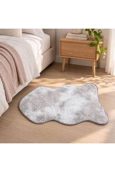 SHOPIENS Covor gri-alb Shaggrab 55x90 cm Shopiens®
