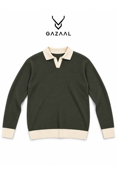 Generic Brand Polo Collar Sweater Knitwear