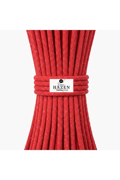 Hazen Home Half a Kg of Cotton Cord, 6–7 mm, 20–25 Meters - Glittery Red