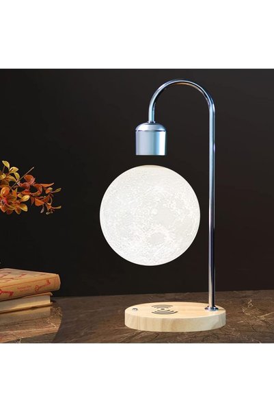 Generic Levitating Moon Lamp, Wireless Charger Moon Lamp Floating LED Night L...